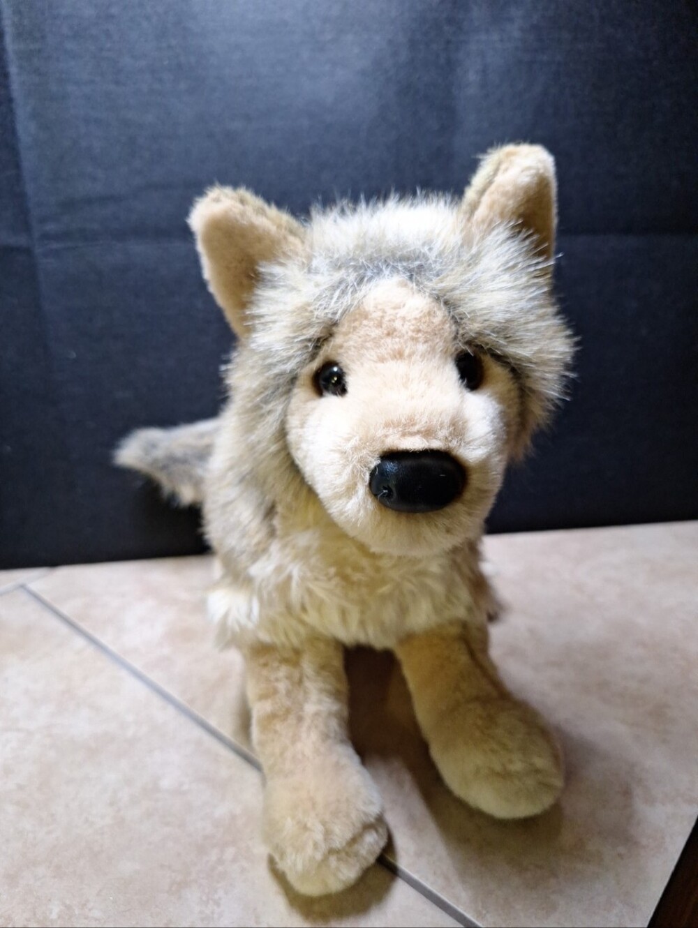 Douglas Cuddle Toys Tyson Wolf #1836 Brown Tan Gray Long Plush Fur 13" 2018 - Picture 2 of 16